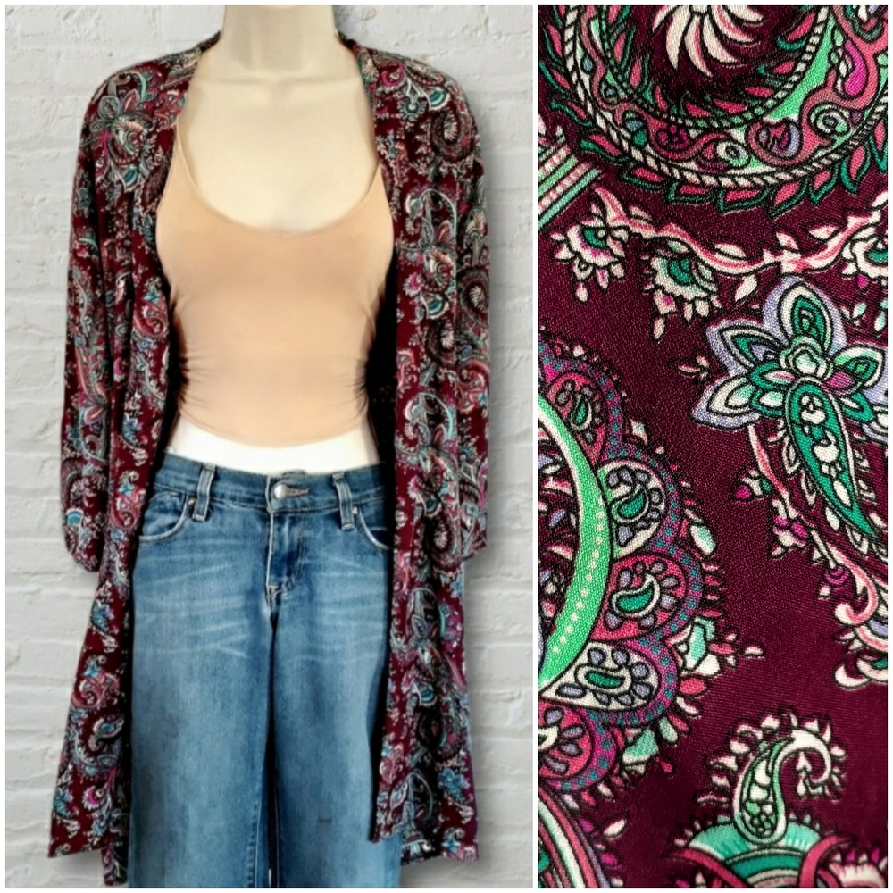 NWOT Women's Sans Souci Paisley Kimono Small